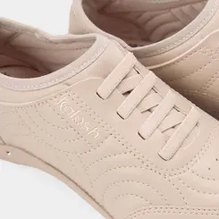 Tênis Feminino Casual Kolosh Costura Relevo Bege