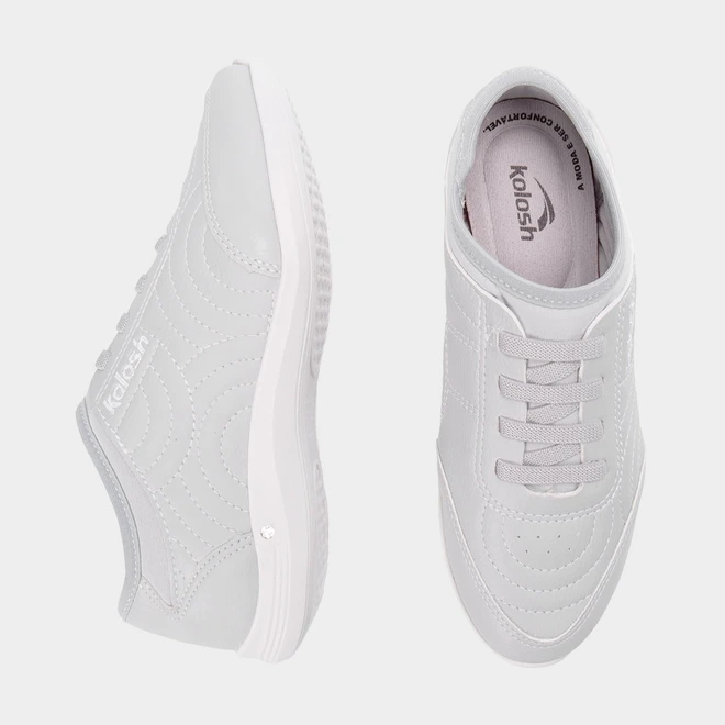 Tênis Feminino Casual Kolosh Costura Relevo Cinza
