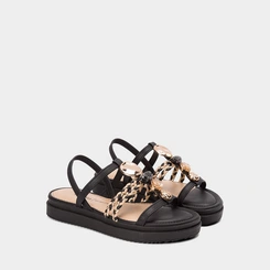 Sandália Flatform Feminina Dakota Detalhe Em Pedraria Preto