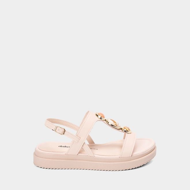 Sandália Feminina Dakota Detalhe Pedraria Off-White