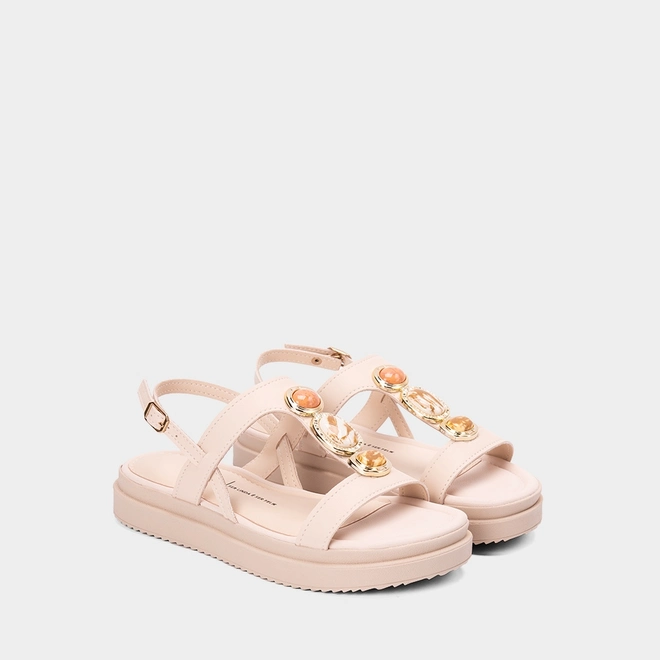 Sandália Feminina Dakota Detalhe Pedraria Off-White