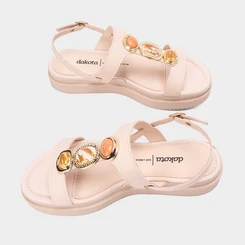Sandália Feminina Dakota Detalhe Pedraria Off-White