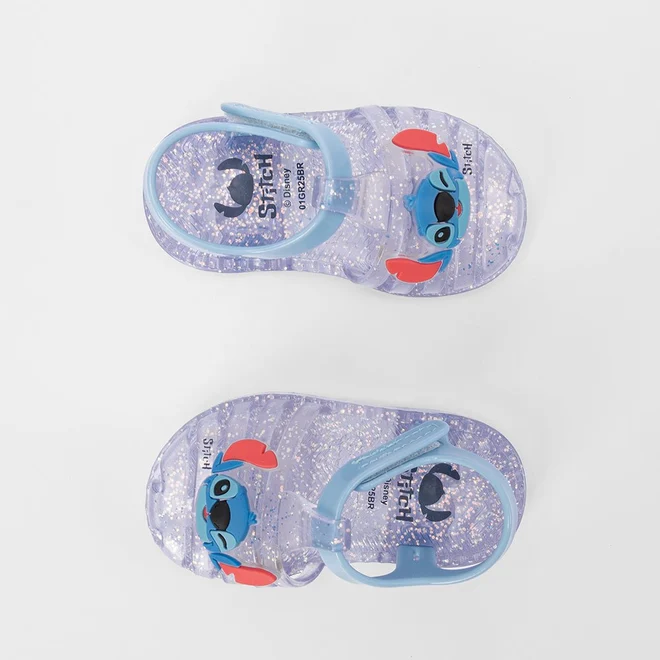 Sandália Jelly Bebê Disney Stitch Azul