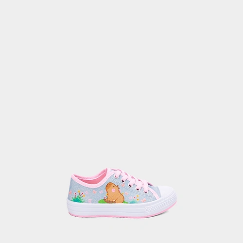 Tênis Casual Infantil Gabrielinha Capivara Rosa & Azul