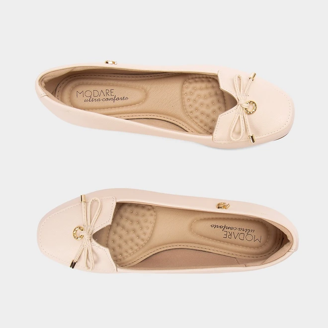 Mocassim Modare Ultraconforto Laço Pingente Off White