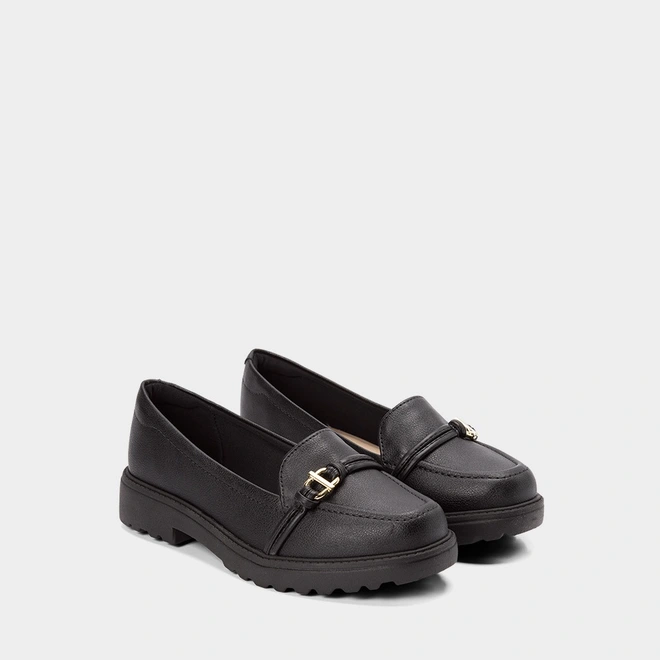 Mocassim Loafer Feminino Modare Plataforma Fivela Preto