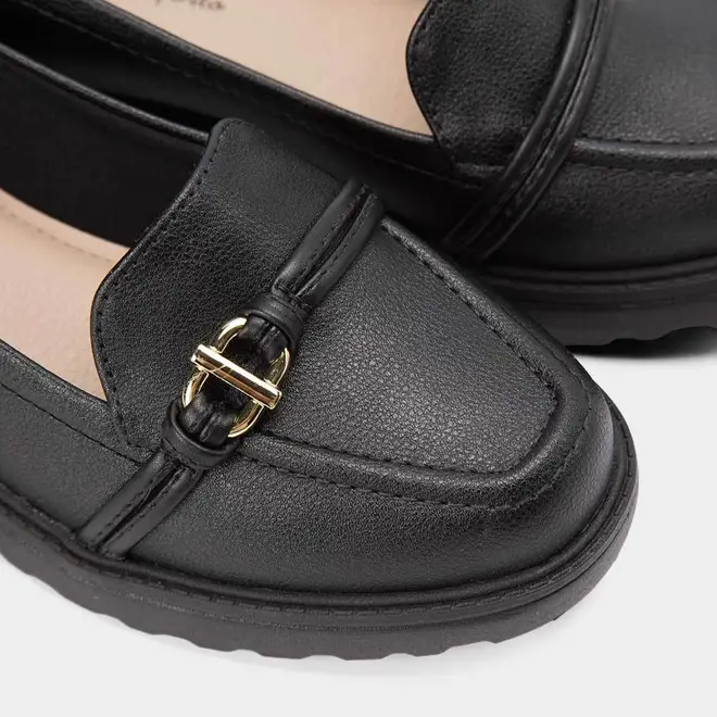 Mocassim Loafer Feminino Modare Plataforma Fivela Preto