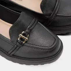 Mocassim Loafer Feminino Modare Plataforma Fivela Preto