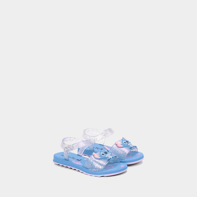 Sandália Papete Infantil Disney Stitch Glitter Azul