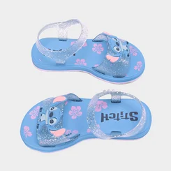 Sandália Papete Infantil Disney Stitch Glitter Azul
