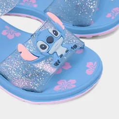Sandália Papete Infantil Disney Stitch Glitter Azul