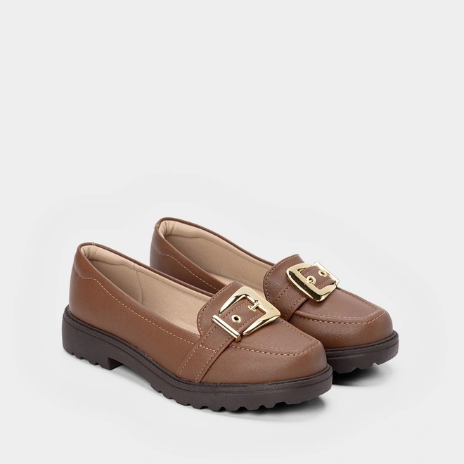 Mocassim Loafer Modare Aplicação Fivela Marrom