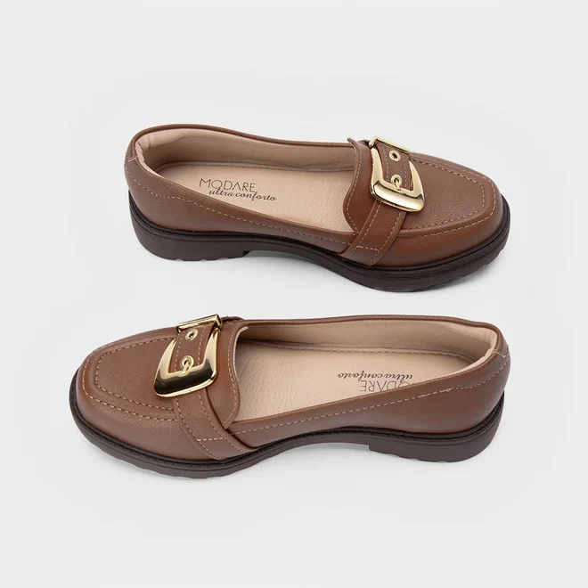 Mocassim Loafer Modare Aplicação Fivela Marrom