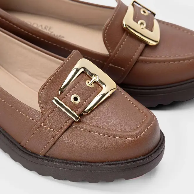 Mocassim Loafer Modare Aplicação Fivela Marrom