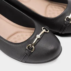 Mocassim Modare Ultraconforto Anabela Detalhe Fivela Preto