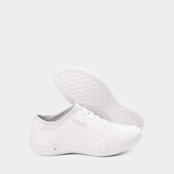 Tênis Feminino Casual Kolosh Costura Relevo Branco