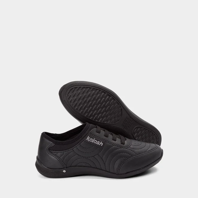 Tênis Feminino Casual Kolosh Costura Relevo Preto