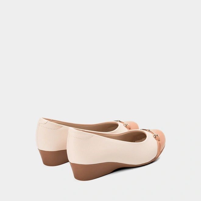 Mocassim Modare Anabela Fivela Bege & Nude
