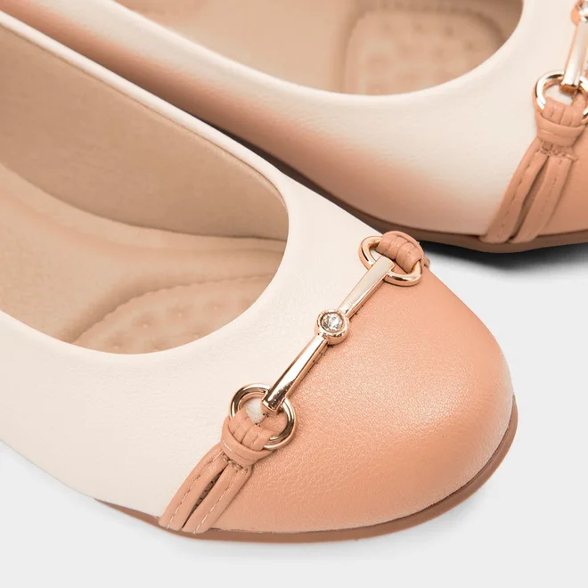 Mocassim Modare Anabela Fivela Bege & Nude