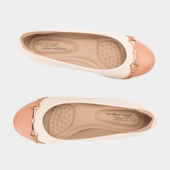 Mocassim Modare Anabela Fivela Bege & Nude