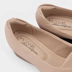 Scarpin Modare Ultraconforto Anabela Matelassê Bege