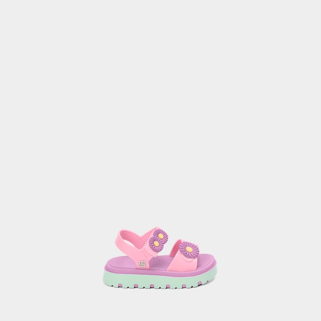 Sandália Papete Bebê Zaxy Nina Flower Flatform Rosa & Lilás