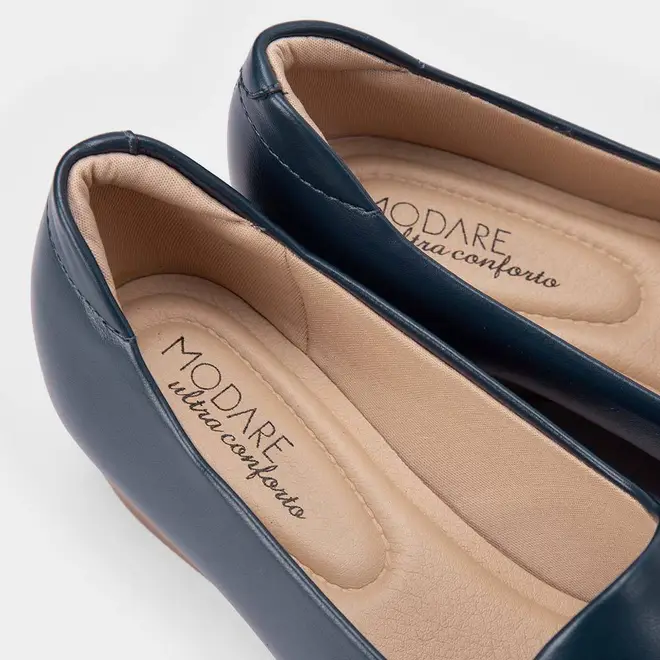 Scarpin Modare Ultraconforto Anabela Matelassê Azul