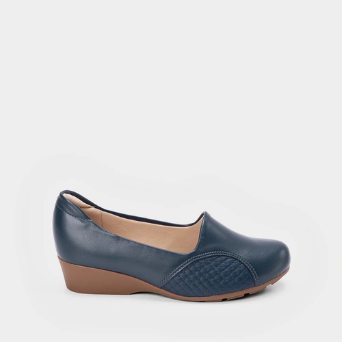 Scarpin Modare Ultraconforto Anabela Matelassê Azul