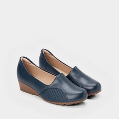 Scarpin Modare Ultraconforto Anabela Matelassê Azul