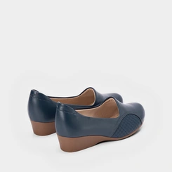 Scarpin Modare Ultraconforto Anabela Matelassê Azul