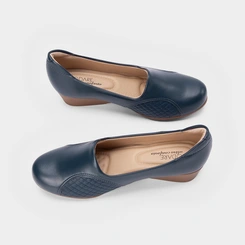 Scarpin Modare Ultraconforto Anabela Matelassê Azul
