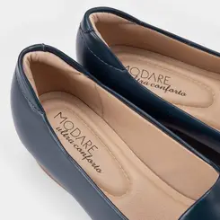 Scarpin Modare Ultraconforto Anabela Matelassê Azul