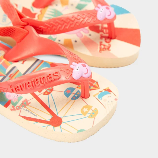 Chinelo Bebê Havaianas Peppa Pig Original Bege & Laranja