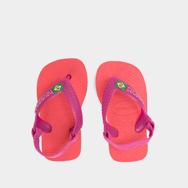 Chinelo Baby Havaianas Brasil Original Elástico Rosa