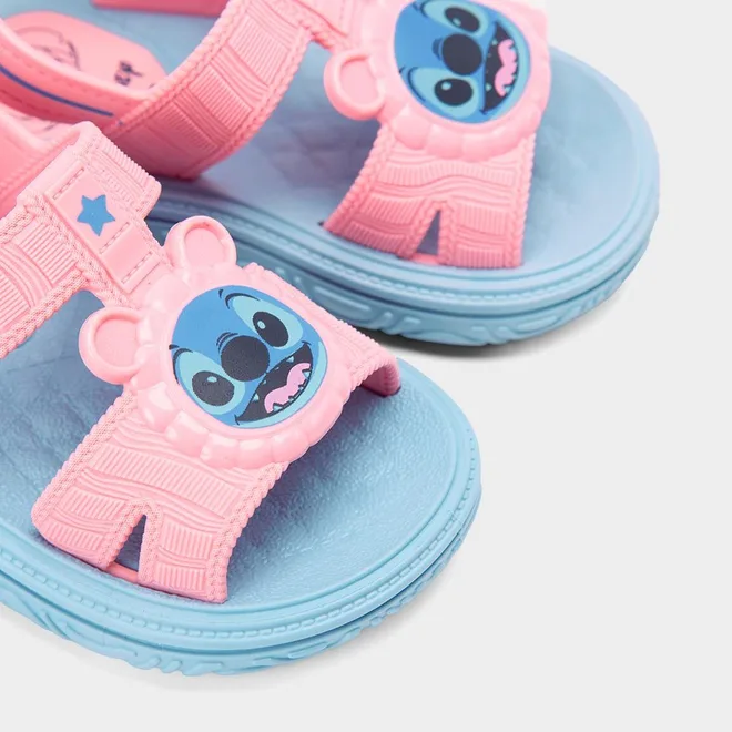 Sandália Infantil Disney + Brinde Mochila Stitch Rosa & Azul