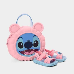 Sandália Infantil Disney + Brinde Mochila Stitch Rosa & Azul