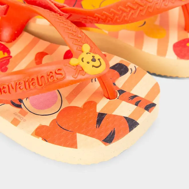 Chinelo Bebê Havaianas Classics Original Ursinho Pooh & Tigrão Laranja