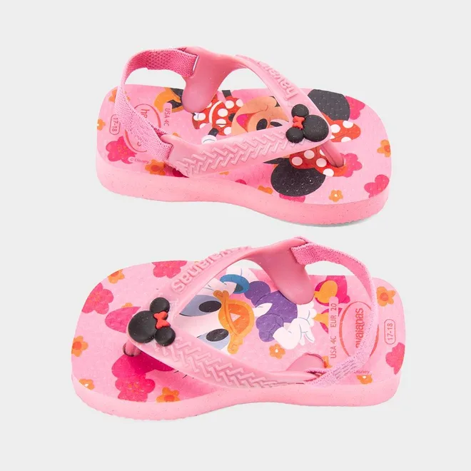 Chinelo Bebê Havaianas Classics Original Minnie Mouse Rosa