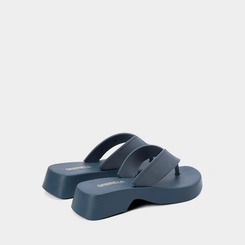 Tamanco Feminino Gabriela Plataforma Tira de Dedo Azul