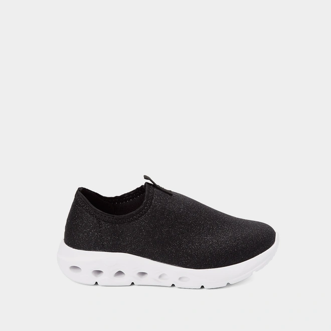 Slip On Infantil Molekinha Lurex Calce Fácil Preto