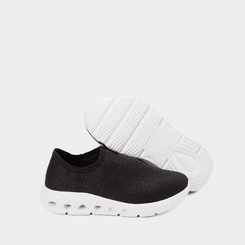 Slip On Infantil Molekinha Lurex Calce Fácil Preto
