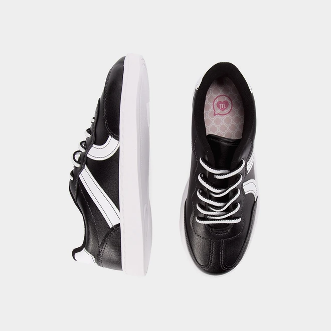 Tênis Casual Infantil Molekinha Preto & Branco