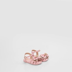 Sandália Molekinha Bebê Detalhe Laço Glitter Rosa