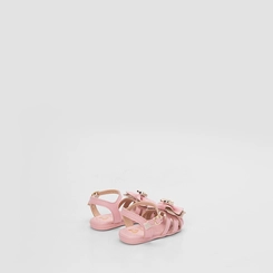 Sandália Molekinha Bebê Detalhe Laço Glitter Rosa
