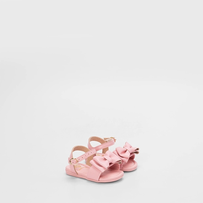 Sandália Molekinha Bebê Detalhe Laço Rosa