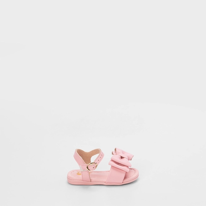 Sandália Molekinha Bebê Detalhe Laço Rosa