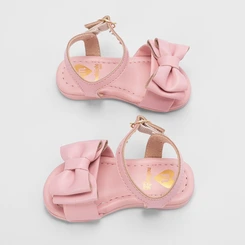 Sandália Molekinha Bebê Detalhe Laço Rosa