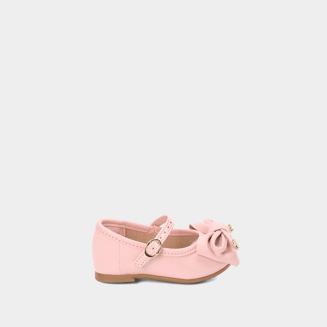 Sapatilha Bebê Molekinha Detalhe Laço Morango Verniz Rosa