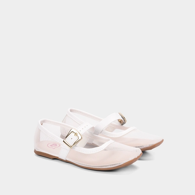 Sapatilha Boneca Infantil Molekinha Tela Branco