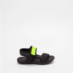 Sandália Papete Infantil Molekinho Tira Contato Neon Preto